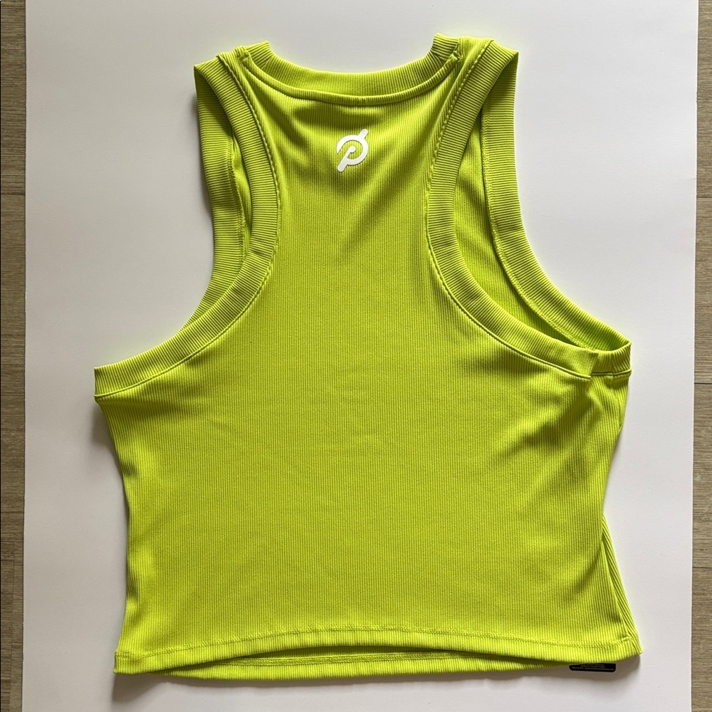 Peloton Yellow/Green Performance Rib High Neck Tank - Picture 2 of 2